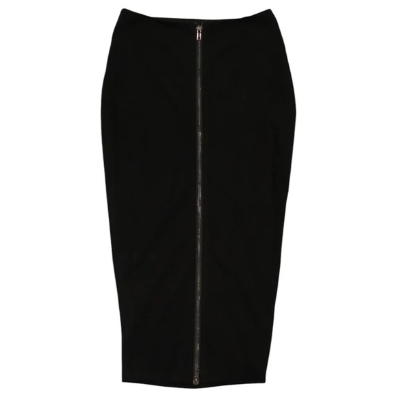 Revolve NUDE Black Full Length Back Zipper Pencil Skirt Slit High Waist Size S - Picture 3 of 10